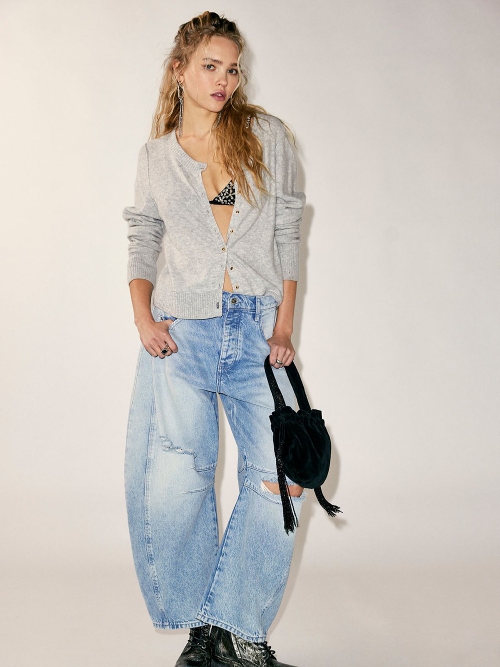 Free People Nocturnal solid Cashmere Cardi